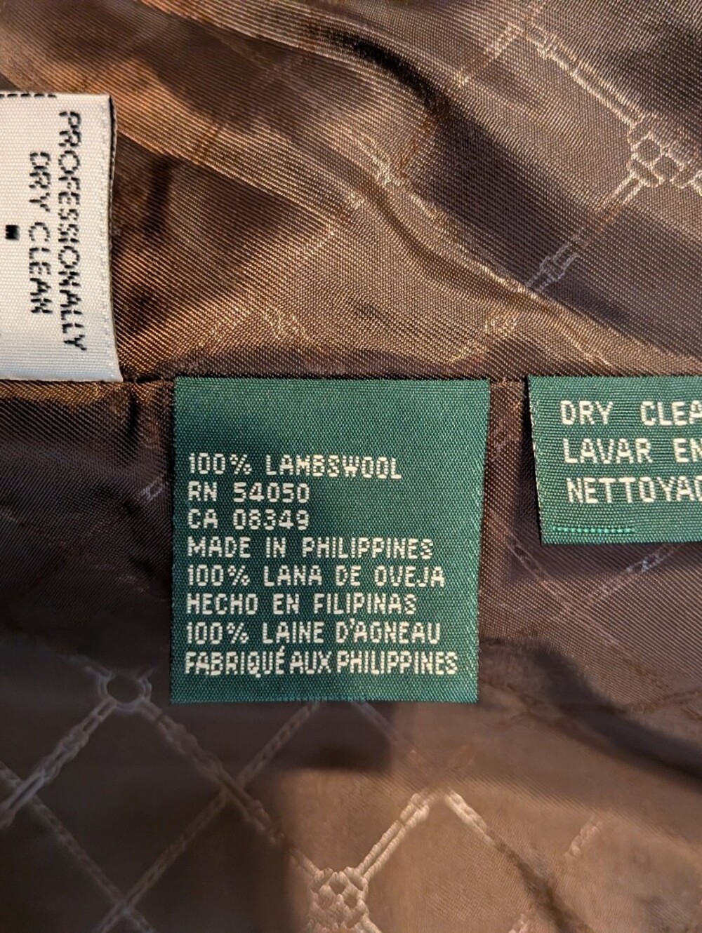 Y2K Lauren Ralph Lauren Brown Plaid Blazer Jacket 100% Lambswool Equestrian Sz 6 - Picture 9 of 9